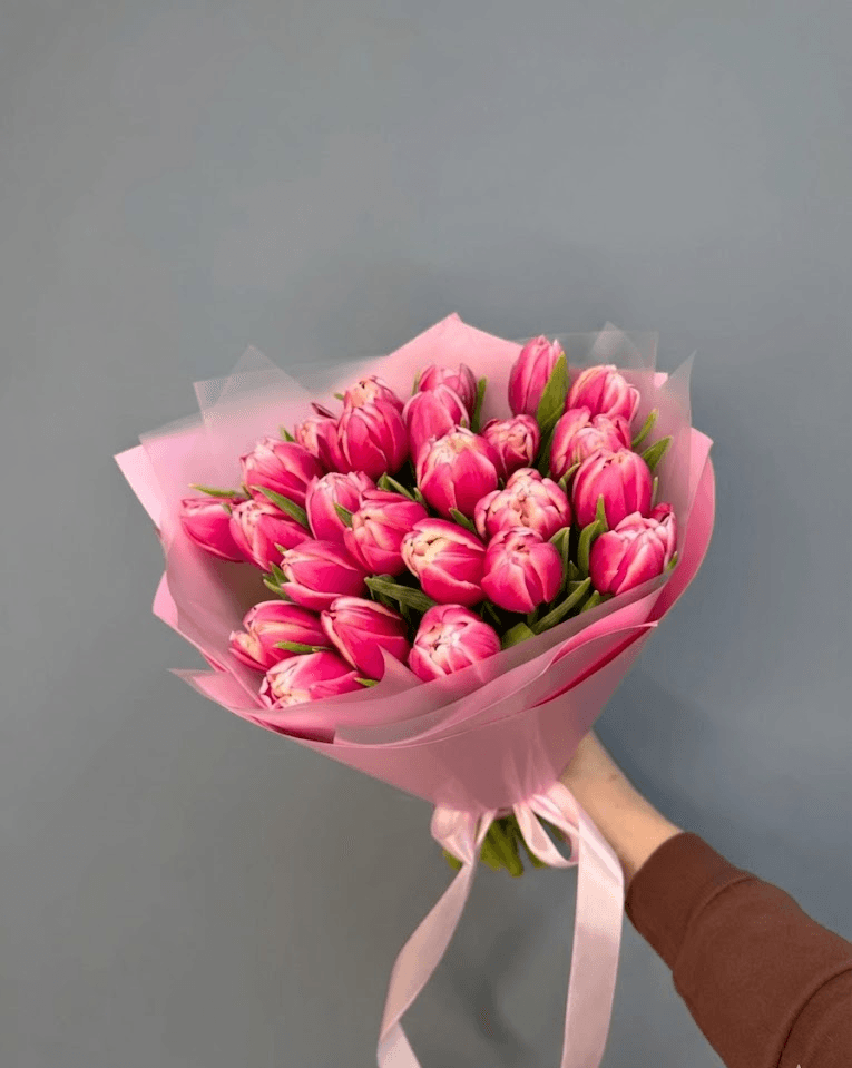 Букет из розовых тюльпанов «Весенний день»