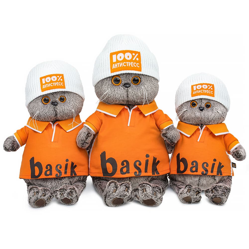 Басик в поло и шапке "100% антистресс"